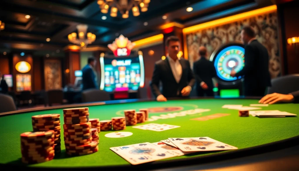 Engage in thrilling b52-themed poker action at an upscale casino table.