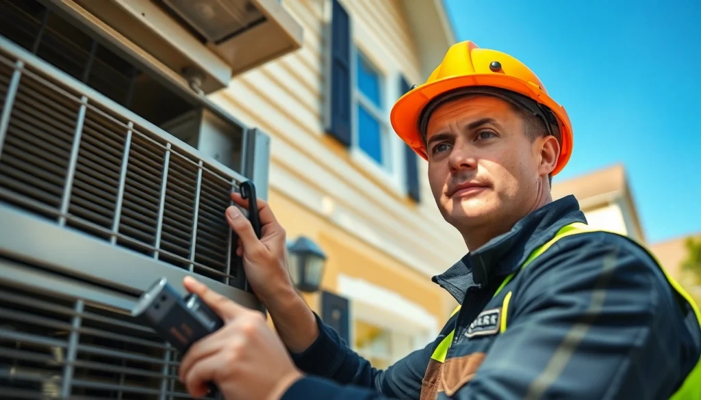 HVAC repair stormville technician maintaining an air conditioning unit in a suburban home.