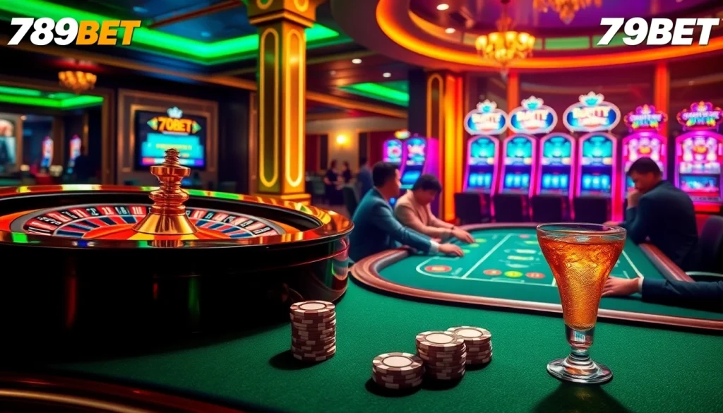 Experience the excitement of winning with 789BET at a luxurious casino featuring roulette, poker, and slots.