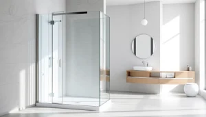 Wunderschöne duschkabine 80x80 eckeinstieg in einem stilvollen Badezimmer mit sanften Farben.