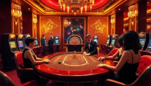 Experience thrilling moments at 8xbet.com with engaging live poker table action in a luxurious casino setting.