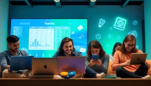 FFWIN online betting platform showcasing diverse players enjoying various games on modern devices.