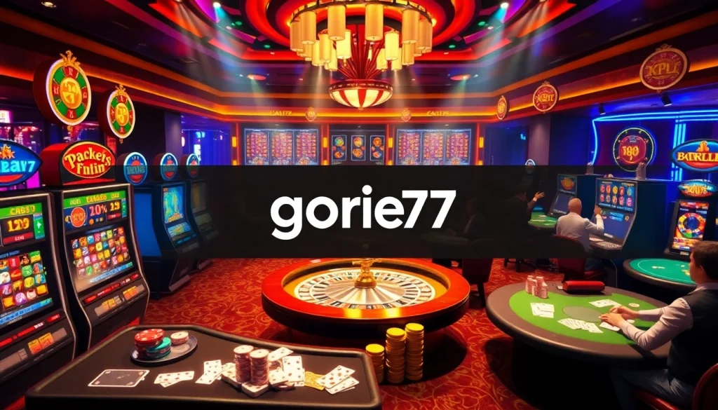 Experience thrilling gaming at Gori77's casino tables with vibrant reels and exciting gameplay.