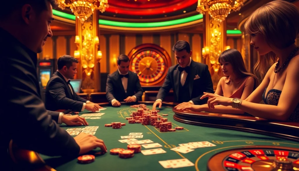 af88 gaming table scene featuring professional gamblers and elegant poker chips.