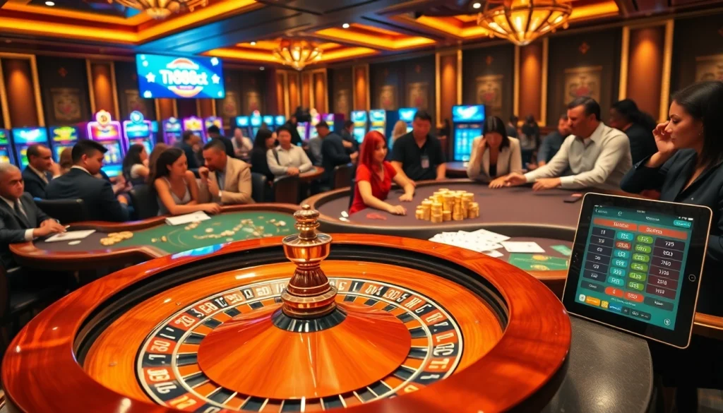 tr88 bet showcases an upscale casino with roulette and poker games, enhancing your gambling experience.