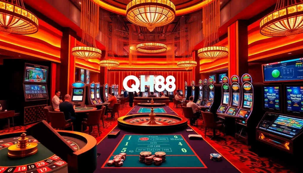 Experience the thrill of gambling with QH88 as players engage with vibrant online casino games.