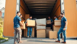 Umzugsprofis von Umzugsunternehmen Hannover laden sorgfältig Gegenstände für einen nahtlosen Umzug.