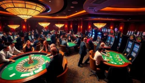 Players enjoying the excitement of games at https://s8.boston/, engaging with roulette, poker, and slot machines.