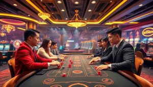 Play the thrilling Luckywin tài xỉu at a vibrant casino table with colorful chips and engaging gameplay.