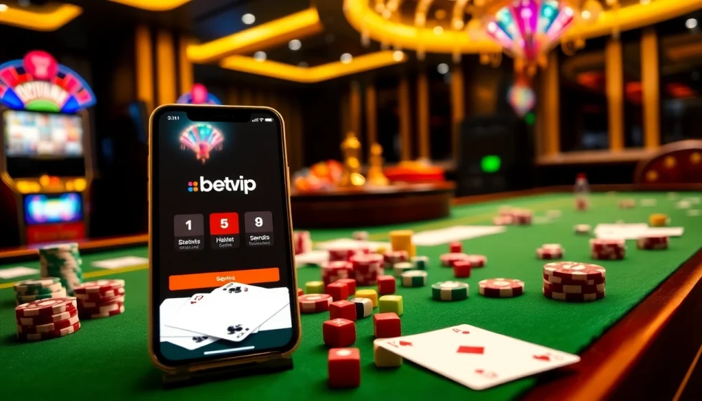 Trải nghiệm lối chơi đầy hứng khởi với ứng dụng BetVIP tại bàn casino sang trọng.