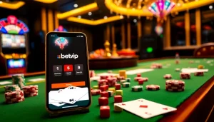 Trải nghiệm lối chơi đầy hứng khởi với ứng dụng BetVIP tại bàn casino sang trọng.