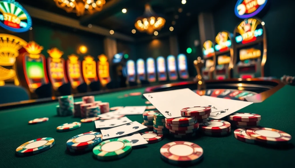 Experience the excitement of KP 88 at a lavish casino table with poker chips and an elegant roulette wheel.