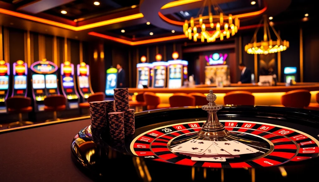 Engage in thrilling gameplay at hm88 com vn with poker chips and a roulette wheel.