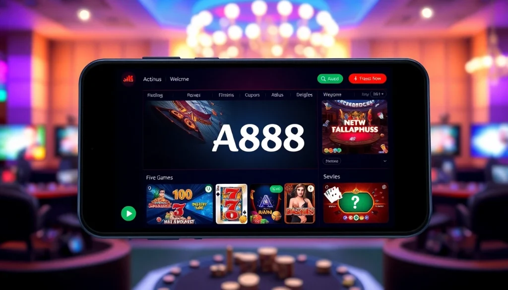 A188 online casino platform displaying diverse gaming options and user-friendly design.
