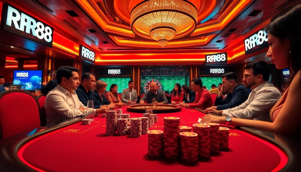 Experience high-stakes excitement with RR88 poker action and luxurious casino ambiance.