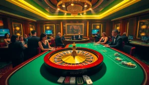 Experience the thrill of gambling at https://king88.vote/ with a luxurious casino scene filled with poker and roulette.