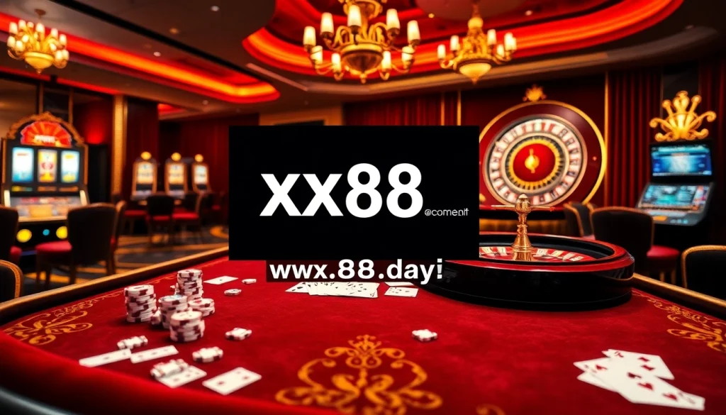 Experience thrilling gameplay at https://xx88.day/ with our luxurious casino scene and modern gaming interface.