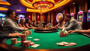 Experience thrilling gameplay at Bay789 with poker chips and cards in a vibrant casino setting.
