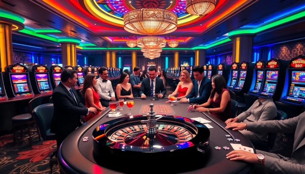 Exciting gaming atmosphere at u 888 casino with roulette and poker in action