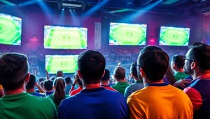 Fans enjoying football streaming on joemadfan.com during an exciting live match.