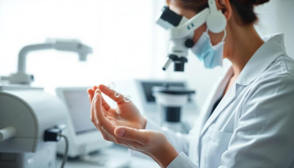 Visualizzazione di un esperto di fecondazione in vitro che analizza embrioni in laboratorio.