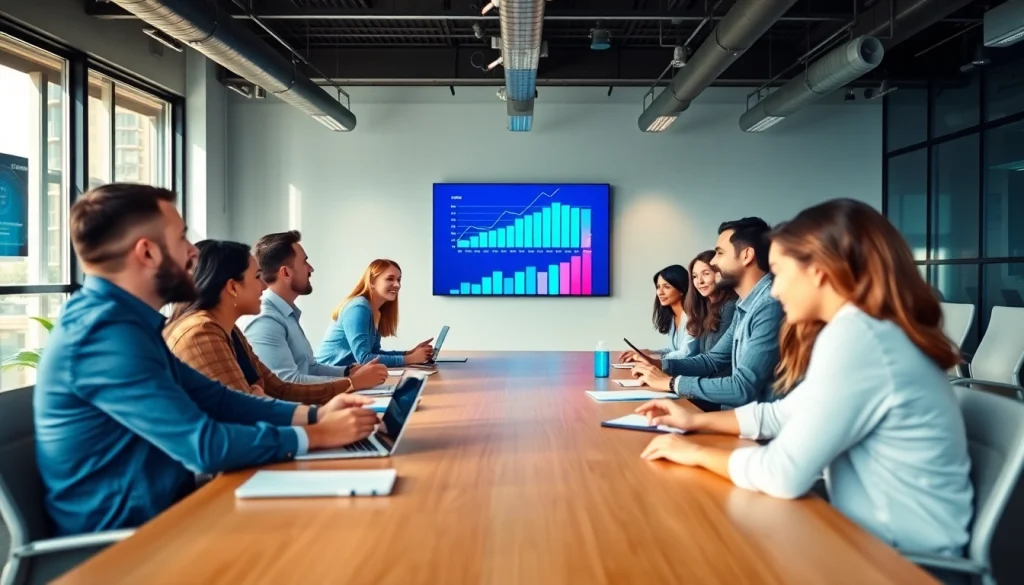 フォロワー購入をテーマにしたミーティングの様子を描いた画像