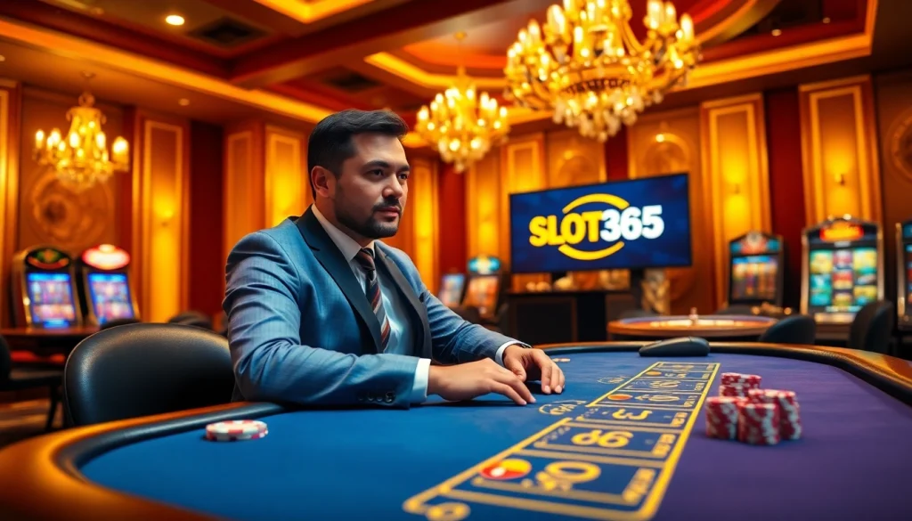 Experience the thrill of online gambling with slot365 đăng nhập at a luxurious casino table.