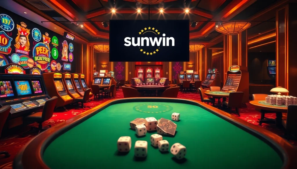 Experience the excitement of sunwin's high-stakes casino play with vibrant gaming visuals.