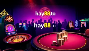 Play exciting games at hay88.to with vibrant casino tables and thrilling slot machines.