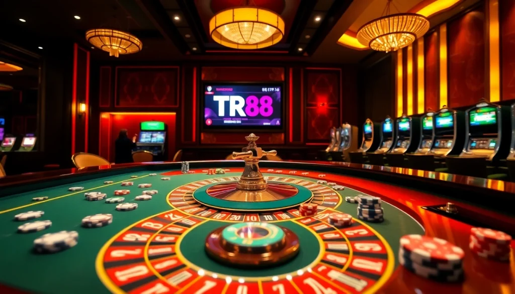 Experience the excitement of TR88 casino with vibrant games, cards, and roulette.