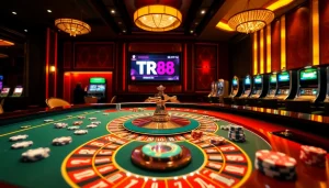Experience the excitement of TR88 casino with vibrant games, cards, and roulette.