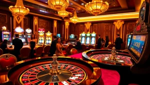 Người chơi tham gia nhiệt tình, tận hưởng các máy xè LUCK8 và roulette trong không khí casino sống động.
