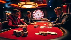 Experience high-stakes action at jun88.army with professional players at a luxurious poker table.