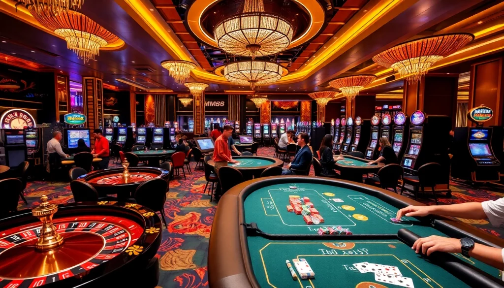 Experience the thrill of MM 88 gaming with engaging players and vibrant casino tables.