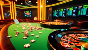 Experience the thrill of 32win11 with vibrant casino visuals featuring poker chips and roulette action.