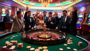 Experience the thrill of a luxurious casino environment at BL555 with vibrant games and engaged players.