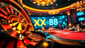 Experience the thrill of XX 88 with vibrant casino tables and high-stakes poker action.