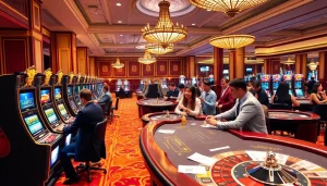 Experience the excitement of tt88 nhà cái with vibrant casino gaming tables and enthusiastic players.