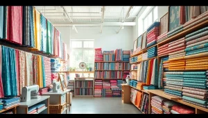 Stoffen online bestellen in een kleurrijke stoffenwinkel met een gevarieerd aanbod.