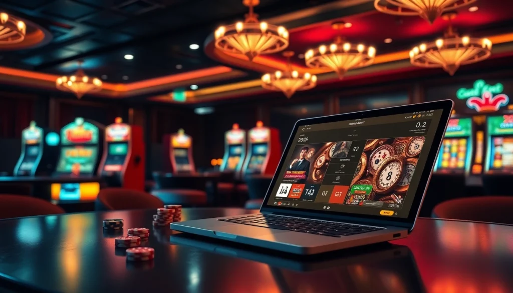Découvrez l'excitation du casino en ligne avec des visuels de jeu vibrants et des éléments de casino professionnels.