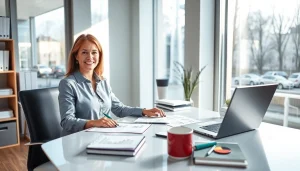 Biuro rachunkowe w Poznaniu z Marzeną Owczarzak w nowoczesnym biurze