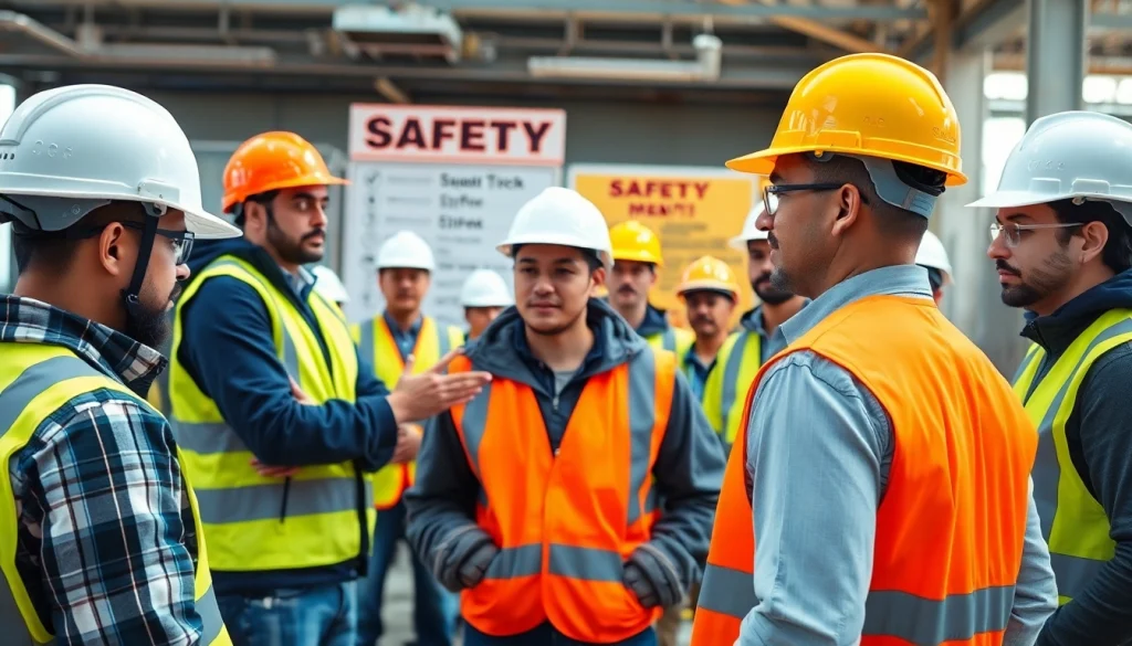 Engaged participants in construction safety training actively learning essential safety protocols.