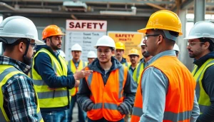 Engaged participants in construction safety training actively learning essential safety protocols.