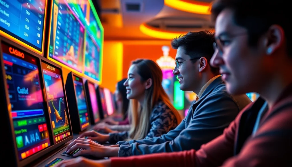 Experience the excitement of 77win 1 with vibrant online gaming visuals showcasing sports betting and casino games.