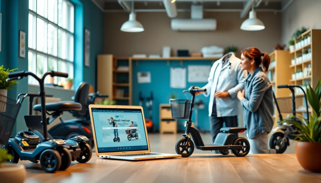 Entdecken Sie hochwertige Mobilitätslösungen in unserem Sanitätshaus-Online-Shop, in dem Elektroroller und Rollatoren vorgestellt werden.