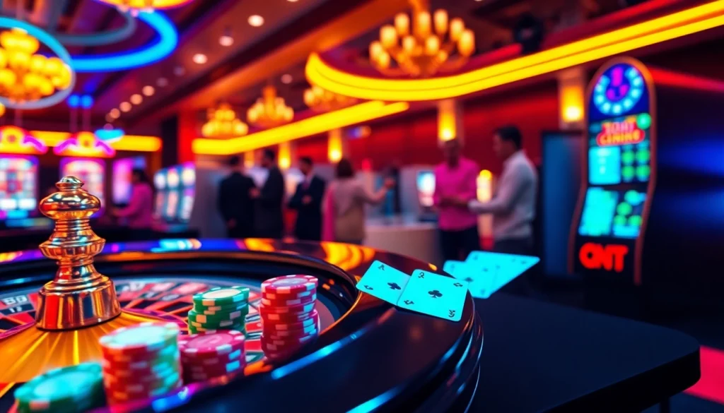 Casino en ligne mettant en avant des activités de jeu passionnantes avec des jetons de poker et des machines à sous