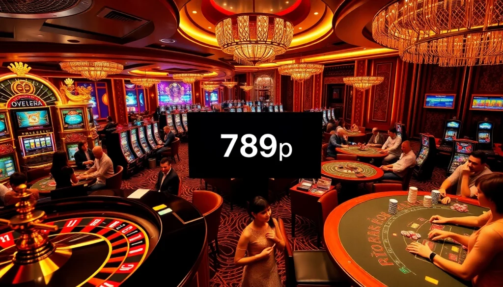 The excitement of gamblers exploring the luxury casino environment at 789p.
