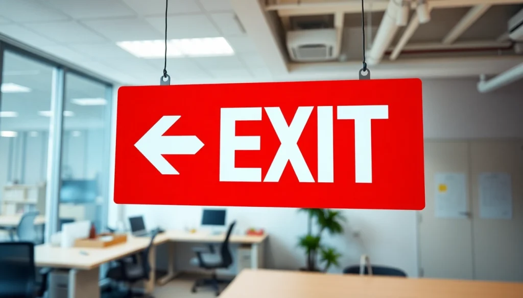 Highlighting the fire exit sign price in Kenya, this image showcases essential safety equipment in a professional environment.