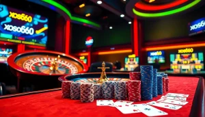 Experience the thrilling games at xoso66 casino with engaging visuals of roulette and poker.