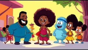 A vibrant illustration of iconic African American Cartoons characters celebrating diversity and animation evolution.
